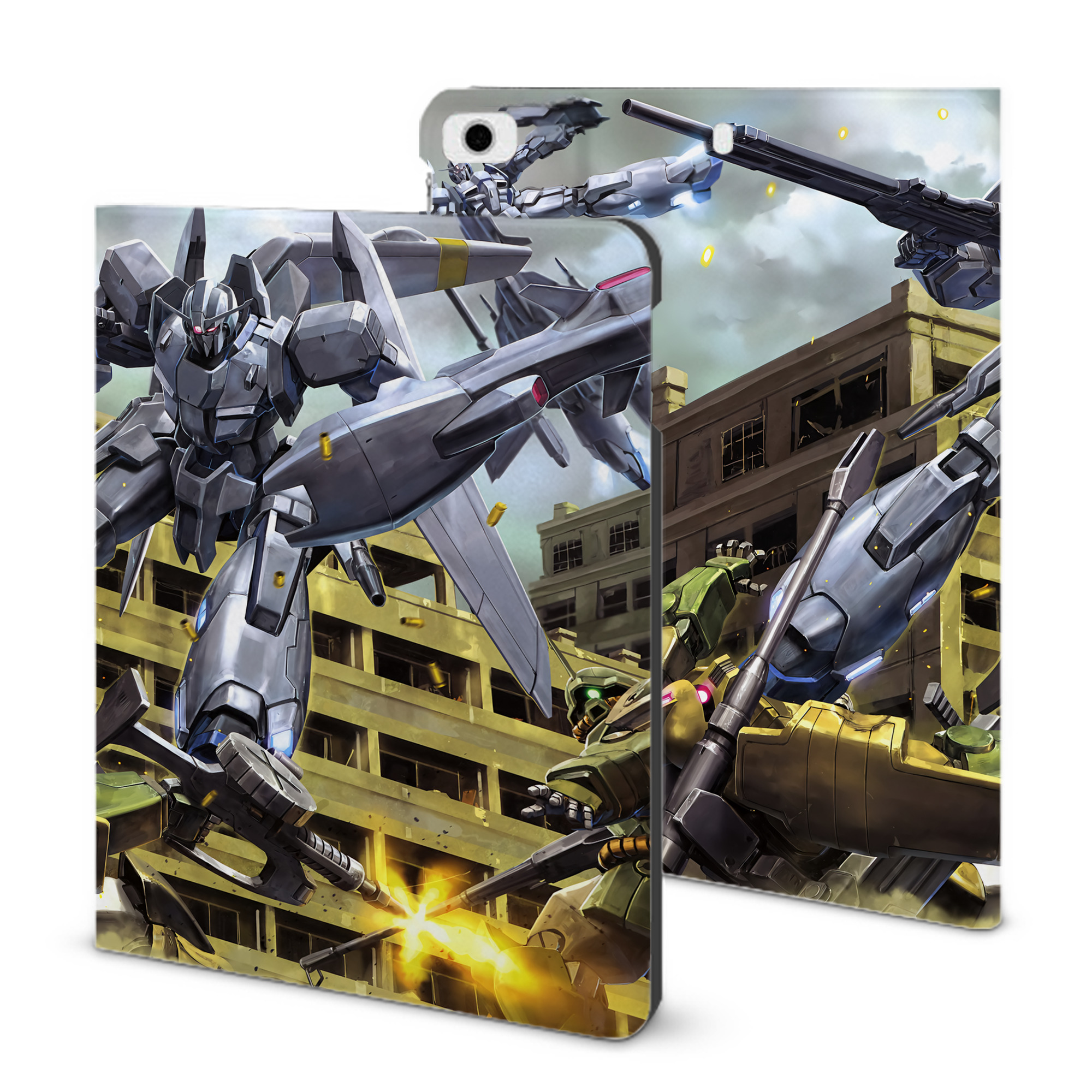 （画像用） 機動戦士ガンダム Mobile Suit Gundam IPad ケース ブック型 PUレザー TPU 耐衝撃 軽量 薄型 ペン収納なし 全面保護 IPad 各モデル対応